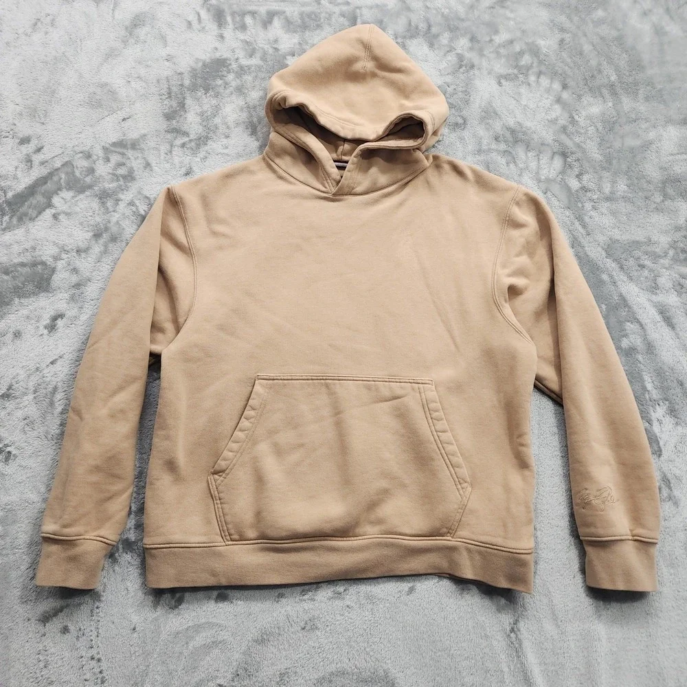 Nike Jordan Hoodie Mens M Tan Essentials Fleece‎ Sweatshirt Distressed Casual